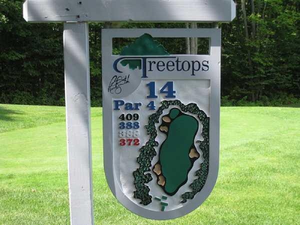 Treetop Golf Hole Sign By Michigan Custom Signs