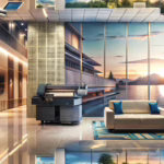 Modern hotel lobby showcasing advanced printing equipment and quality printing techniques for the hospitality industry