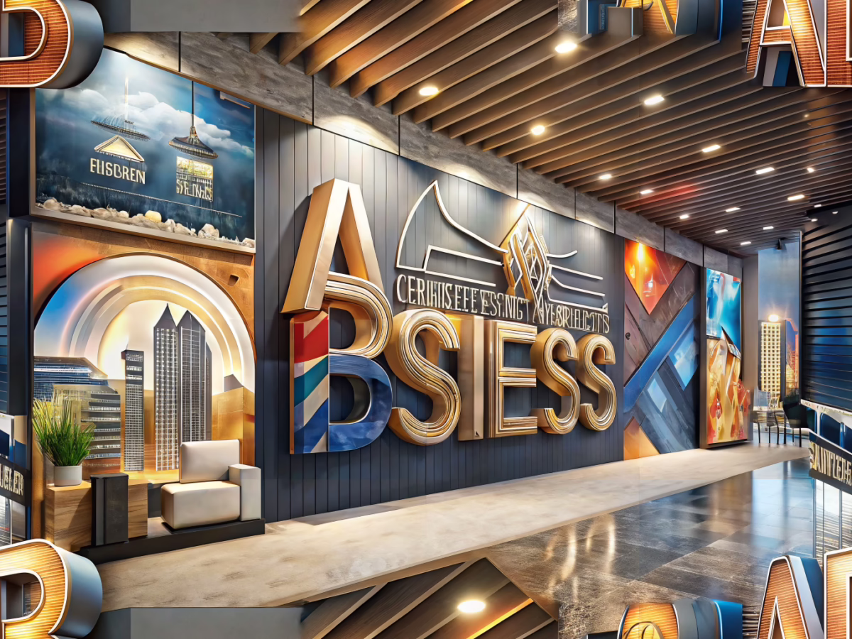 Artistic business signage blending creative design with cost-efficient canvas style