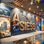 Artistic business signage blending creative design with cost-efficient canvas style