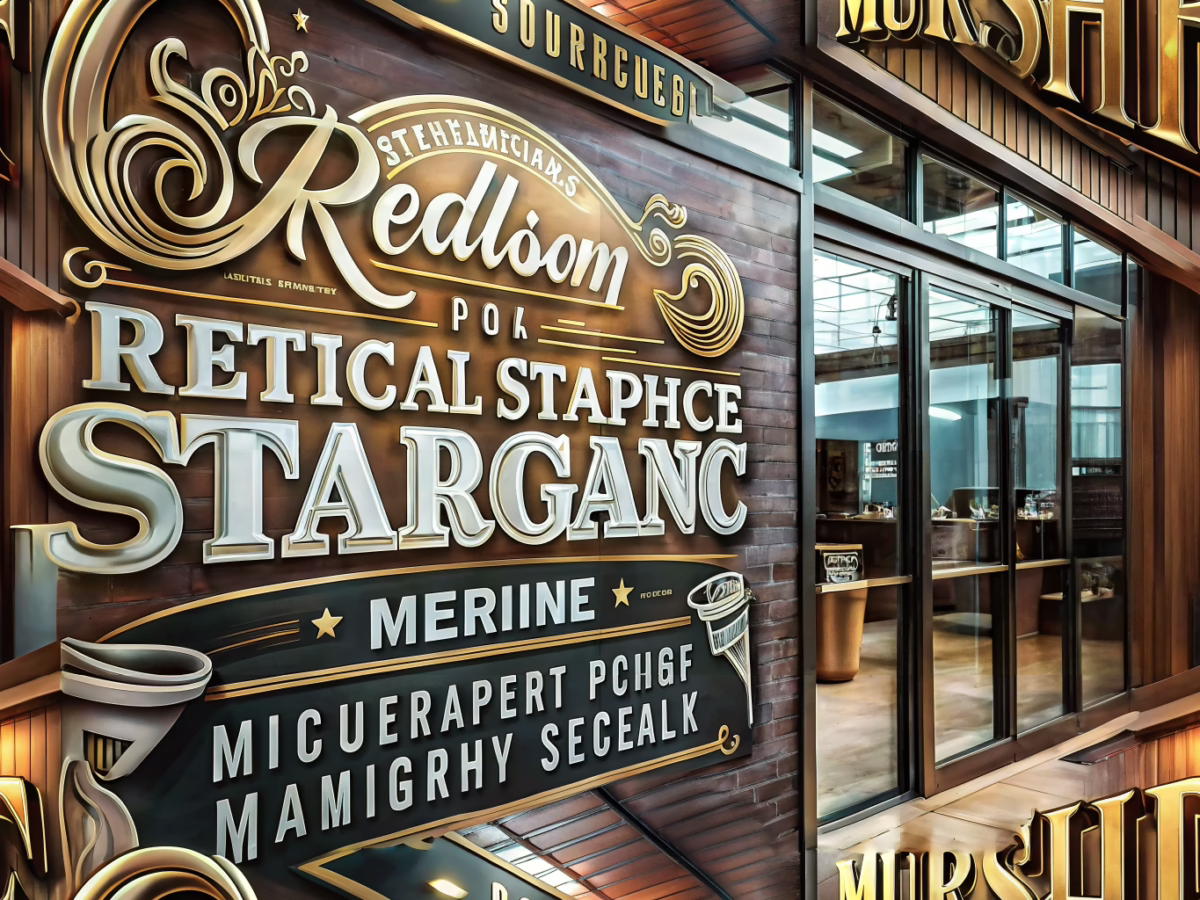 Personalized signage in printed and digital forms displayed in a Michigan storefront with creative design elements