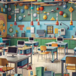 Modern classroom featuring advanced printing equipment and custom school signs to highlight innovative printing techniques for schools.