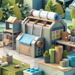 Modern commercial printing press using recycled materials for eco-friendly sustainable printing