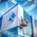 Professional team installing hospital signage, showcasing expert sign installation services