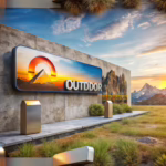 Outdoor sign showcasing contrasting matte and glossy finishes with durable outdoor signage materials