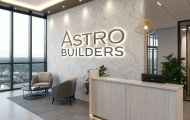 Office lobby sign — Interior